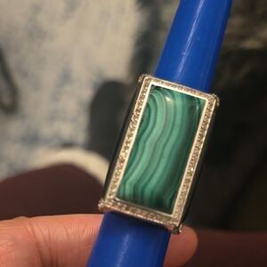 Green Stone Silver Ring Size 8 Stamped 925 Buy Not Tested